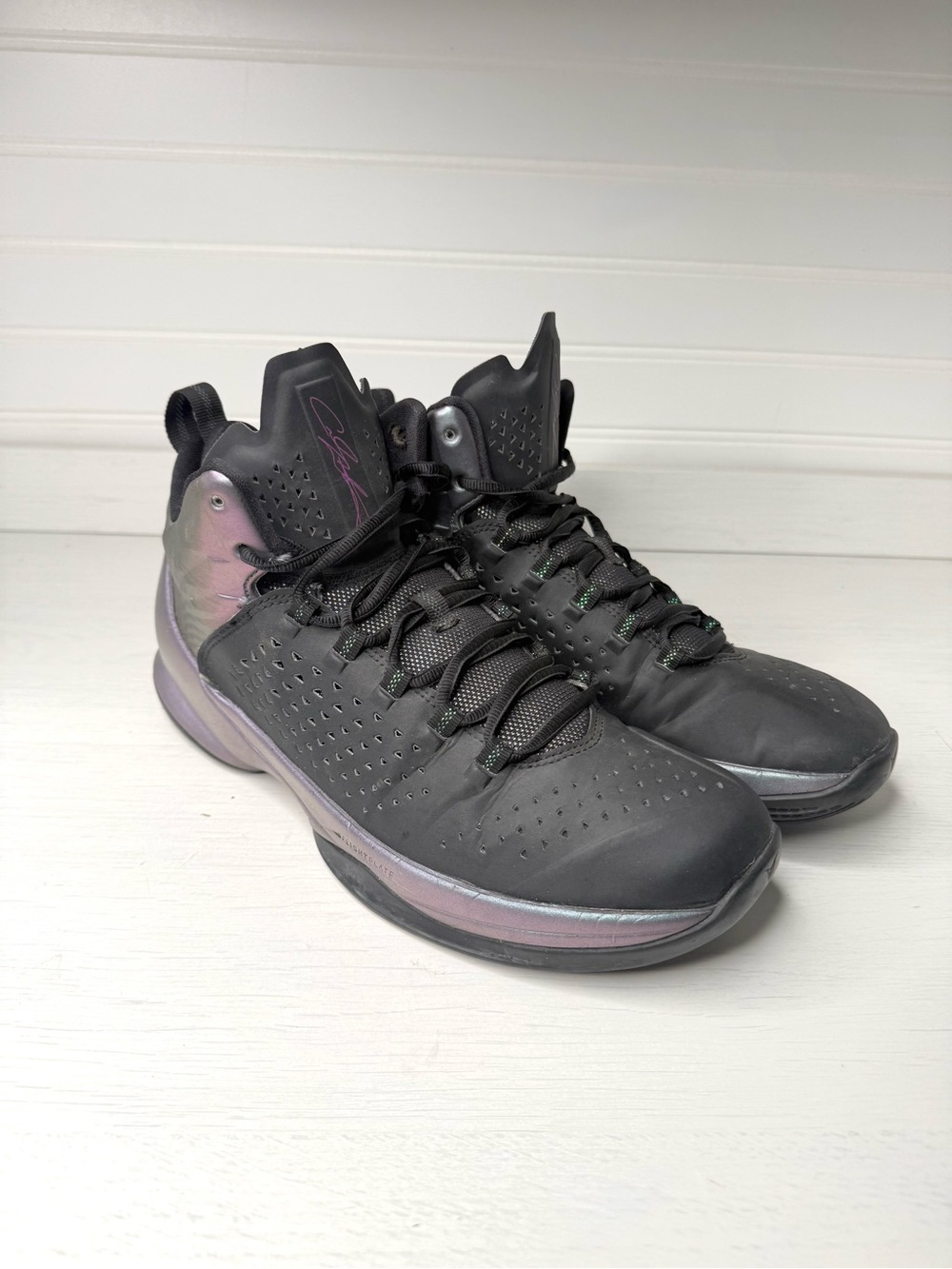 Size 7.5 Air Jordan Melo M11 "Medium Berry" Black/Medium Berry-Anthracite Nike